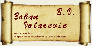 Boban Volarević vizit kartica
